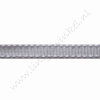 Ripsband Stickerei 10mm (Rolle 22 Meter) - Silber Grau Weiß