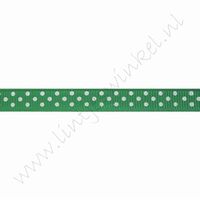 Ripsband Punkte 10mm (Rolle 22 Meter) - Grün Weiß