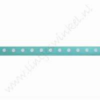 Satinband Punkte 6mm (Rolle 22 Meter) - Tiffany Weiß