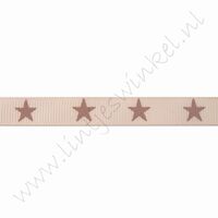Ripsband Sterne 10mm (Rolle 22 Meter) - Hell Braun Braun