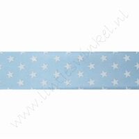 Satinband Sterne 22mm (Rolle 22 Meter) - Hell Blau Weiß