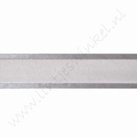 Organza Satinrand 22mm (Rolle 22 Meter) - Silber