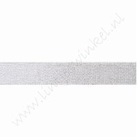 Glitzer Organza Band 20mm (Rolle 22 Meter) - Silber