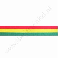 Webband Flagge 16mm (Rolle 22 Meter) - Rot Gelb Grün Karneval (doppelseitig)