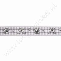 Baby Band 12mm (Rolle 22 Meter) - Wusel & Pip Karo Grau