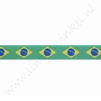 Satinband Flagge 12mm (Rolle 22 Meter) - Brasilien